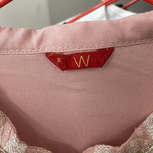 W Light Pink/Peach Dobby Kurta - Picture 15 of 17